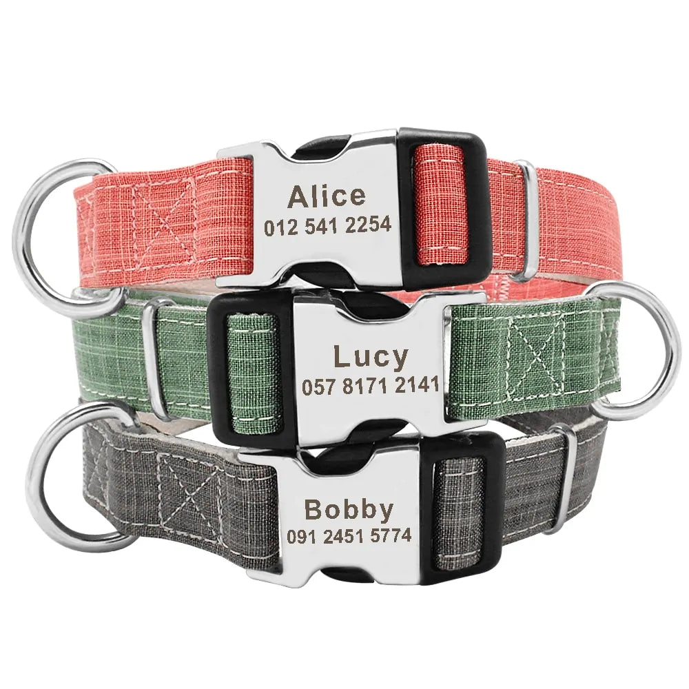 Personalized Nylon Pet Dog Tag Collar